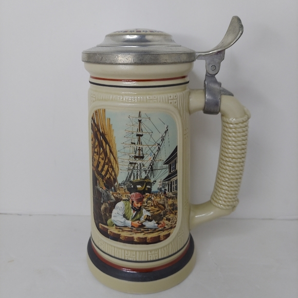 Vintage 1986 Avon The Building Of America Stein Collection: "The Shipbuilder" - Picture 2 of 10